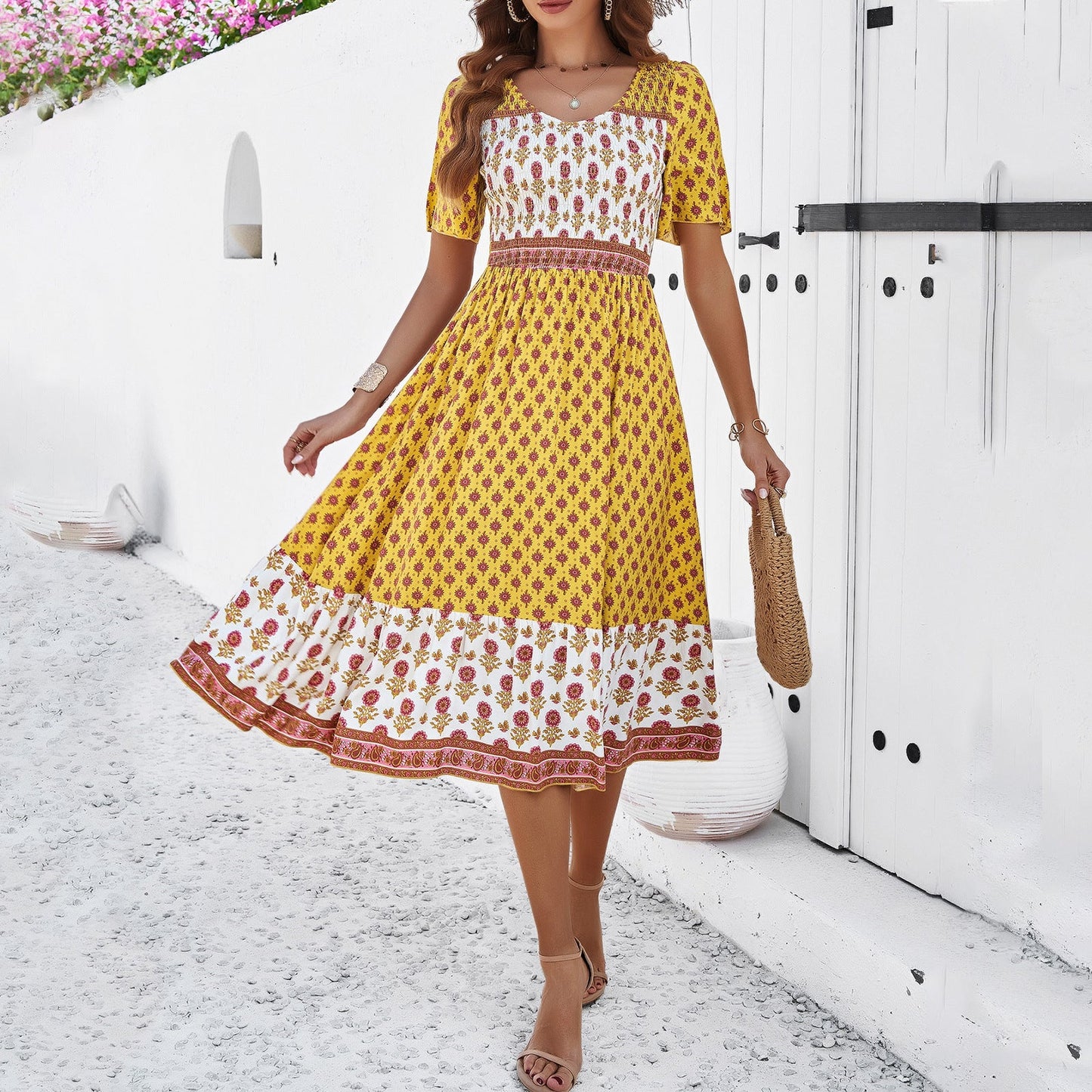 Boho Printed Sophie Laurie Summer Midi Dress