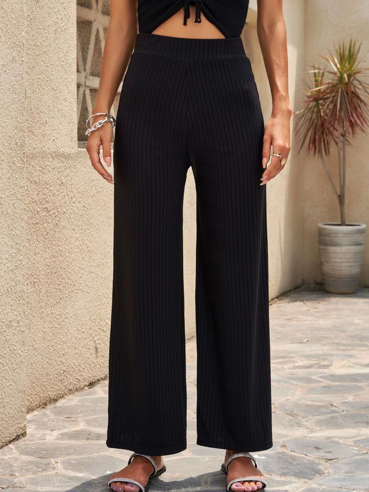 Stretch Wide-Leg Pants by Sophie Laurie