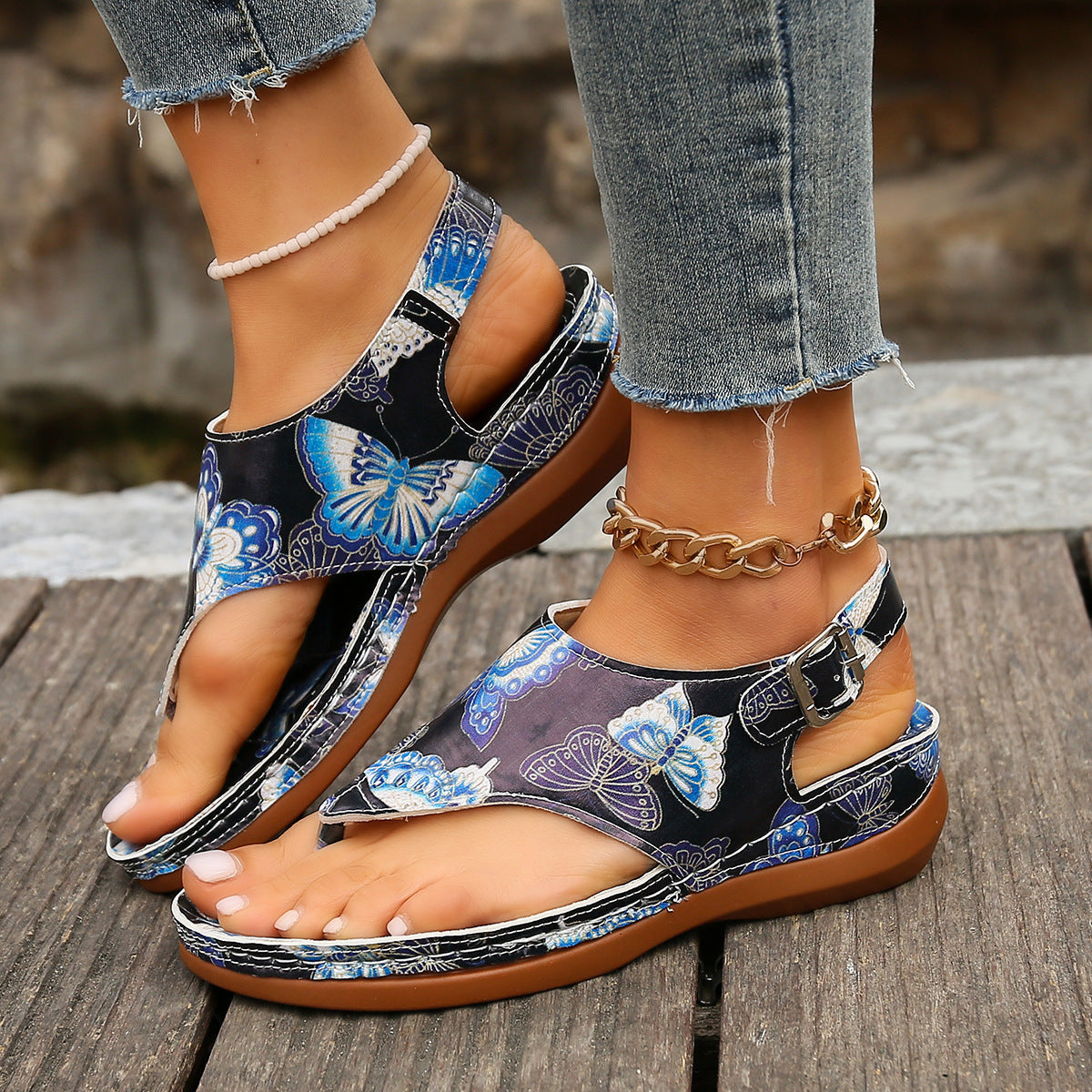 Floral Wedge Sandals by Sophie Laurie