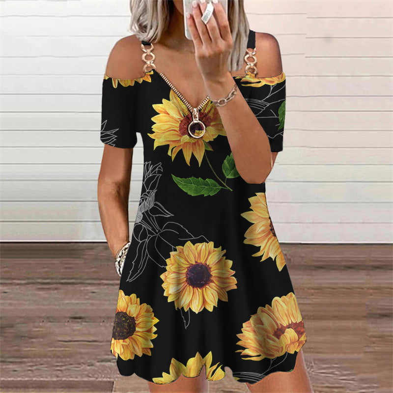 Chic Print Short Sleeve Dress by Sophie Laurie