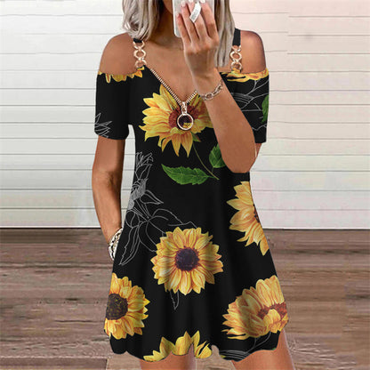 Chic Print Short Sleeve Dress by Sophie Laurie