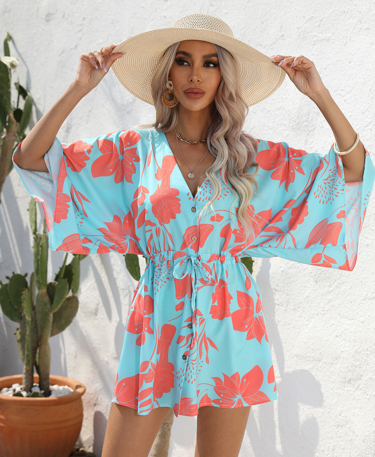 Leaf Print Summer Dress by Sophie Laurie