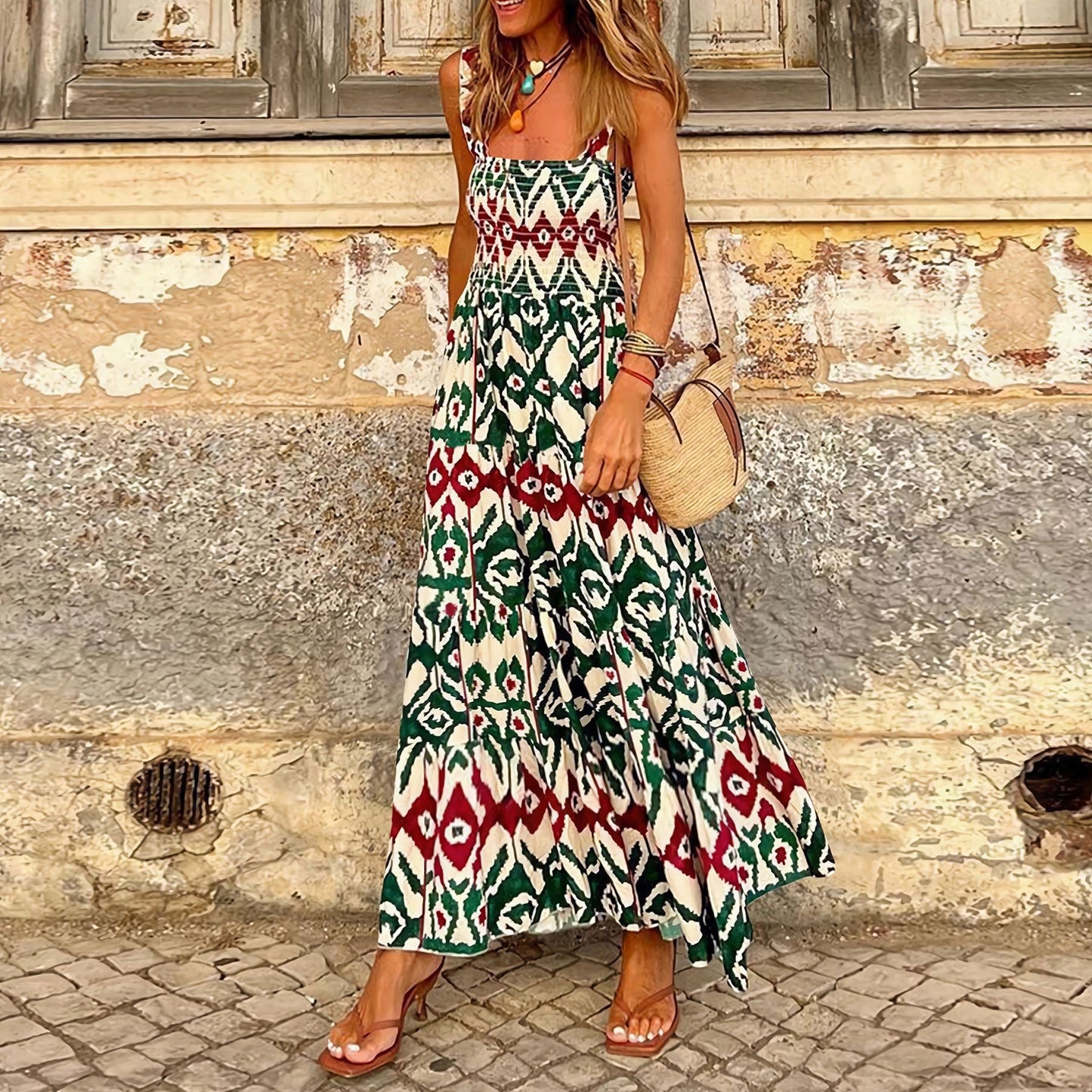Elegant Floral Strap Dress by Sophie Laurie