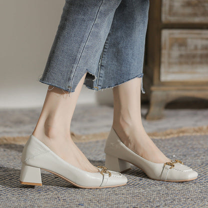 Elegant Square Toe Heels by Sophie Laurie