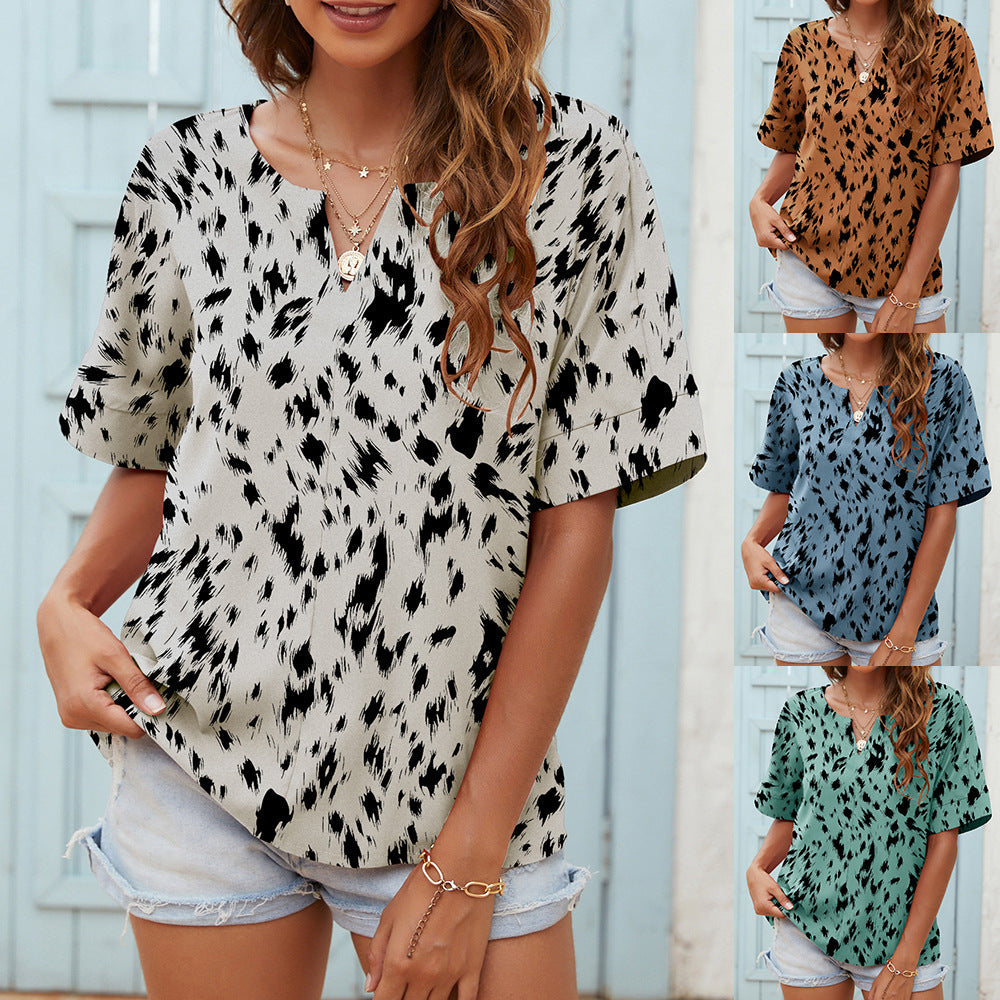 Printed V-Neck Everyday Top by Sophie Laurie