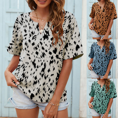 Printed V-Neck Everyday Top by Sophie Laurie