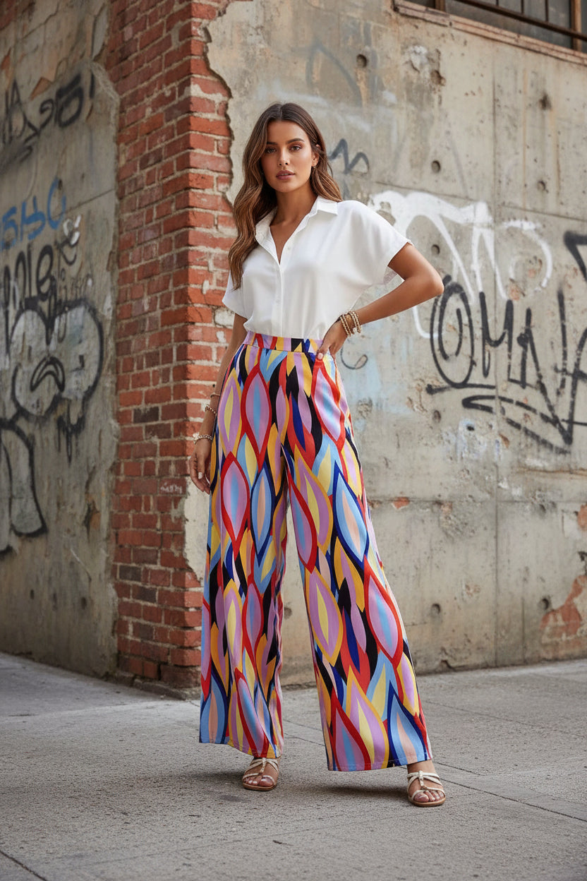 Vibrant Printed Sophie Laurie Bootcut Pants