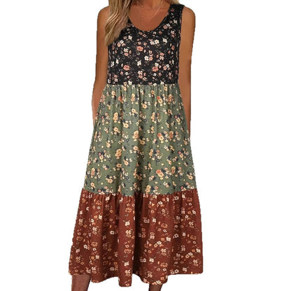 Floral Tiered Sophie Laurie Casual Vest Dress
