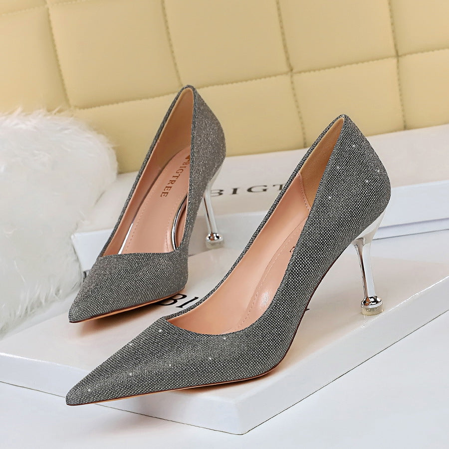 Sparkling Pointed Toe Heels by Sophie Laurie