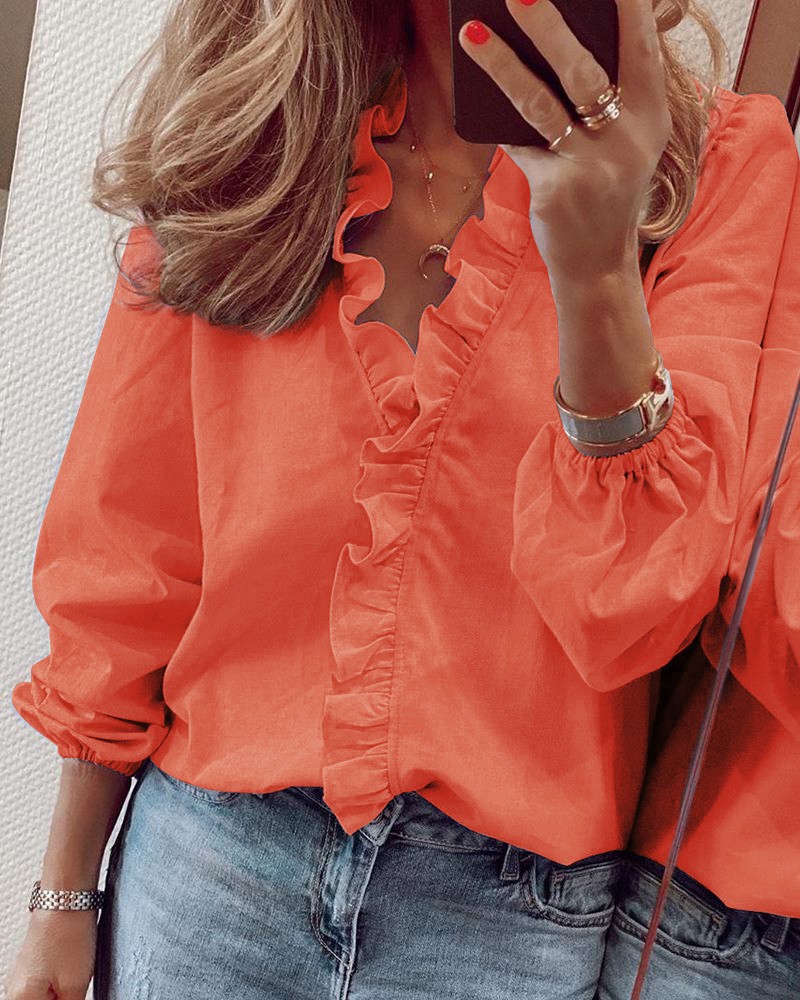 Chic Ruffled Long Sleeve Blouse by Sophie Laurie