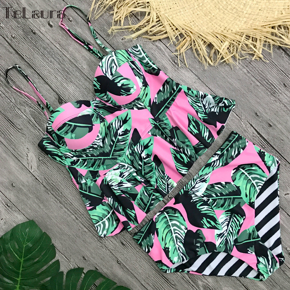 Floral High Waisted Bikini Sophie Laurie Swimwear