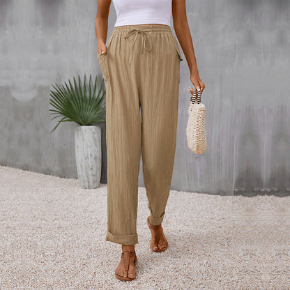Pleated Khaki Straight Pants Sophie Laurie
