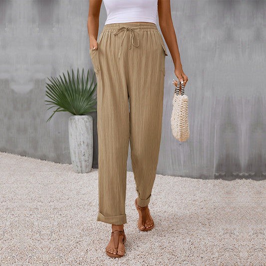 Pleated Khaki Straight Pants Sophie Laurie