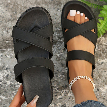 Chic Platform Sophie Laurie Cross Sandals