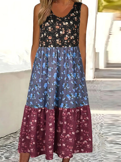 Floral Tiered Sophie Laurie Casual Vest Dress
