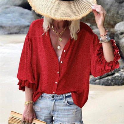 Chic Dot Button Down Blouse by Sophie Laurie
