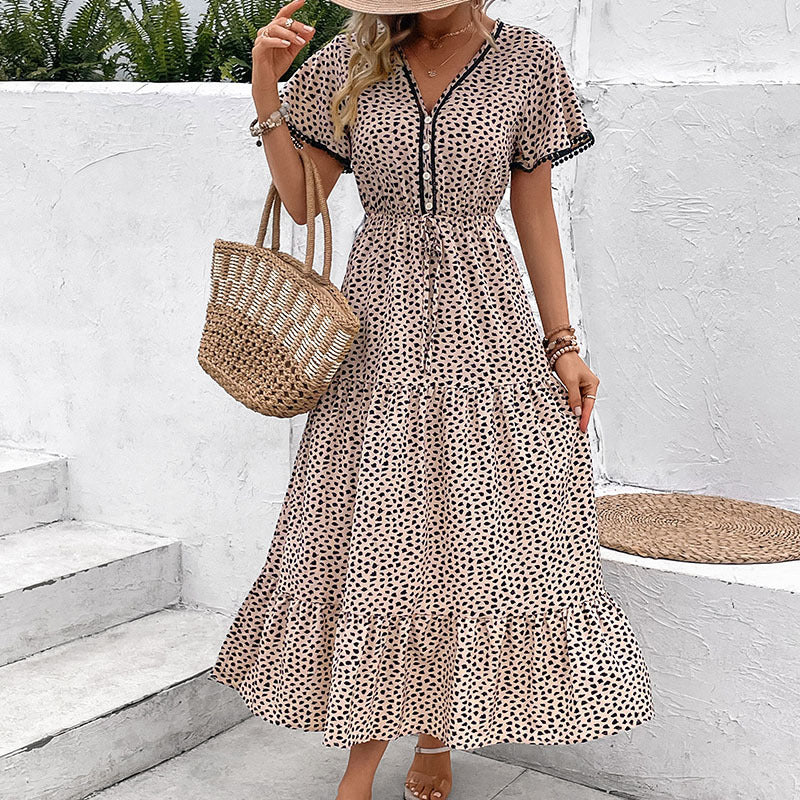 Leopard Print V-Neck Dress Sophie Laurie
