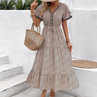 Leopard Print V-Neck Dress Sophie Laurie