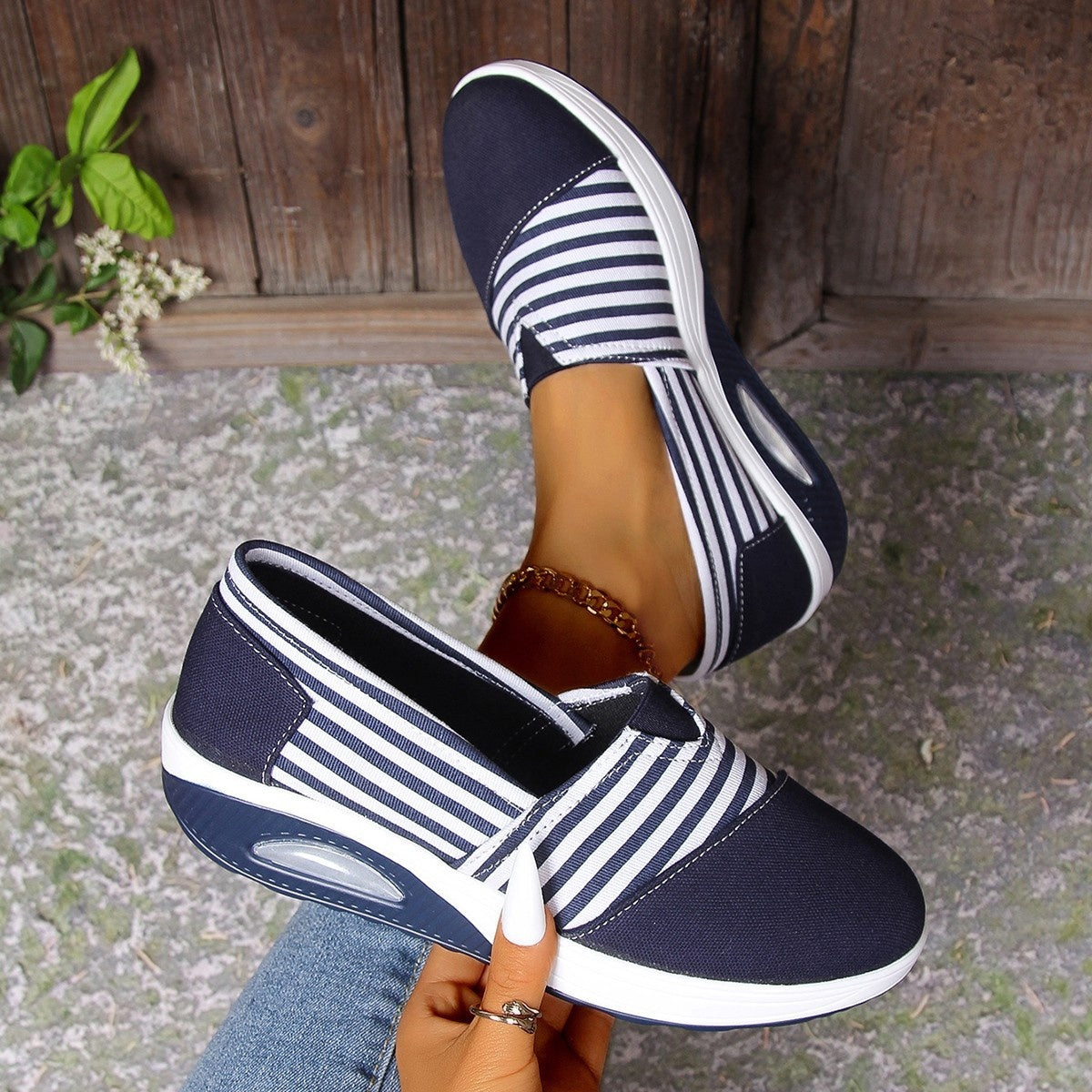 Striped Lightweight Slip-On Sophie Laurie Women's Shoes