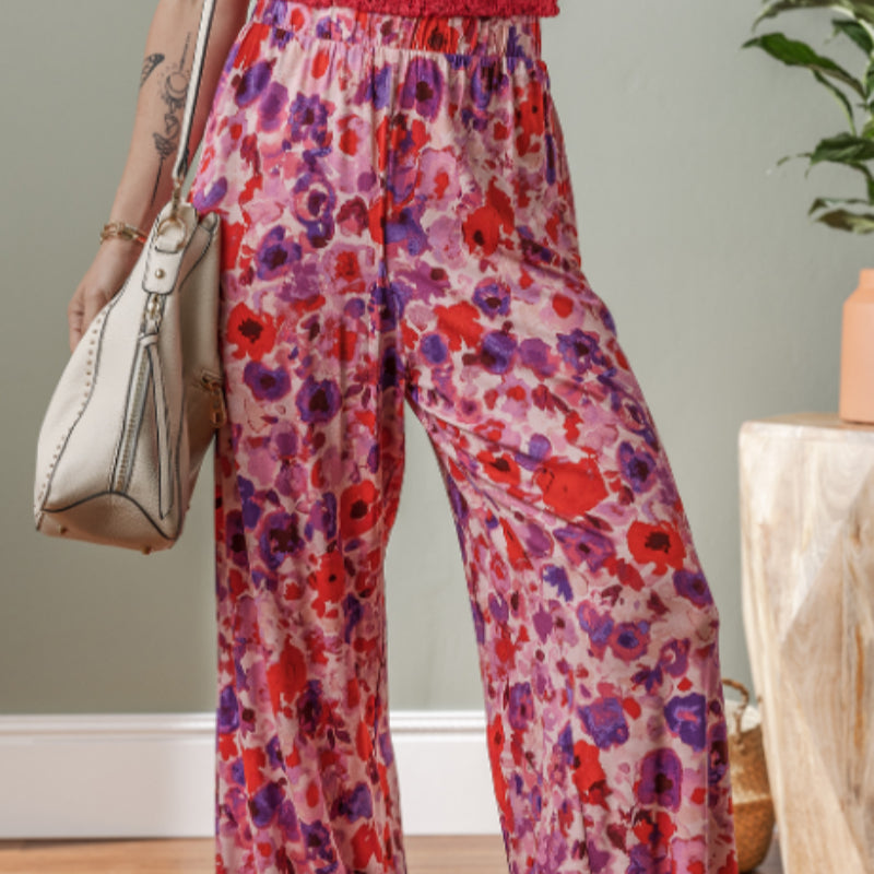 Vibrant Floral High Waist Pants by Sophie Laurie