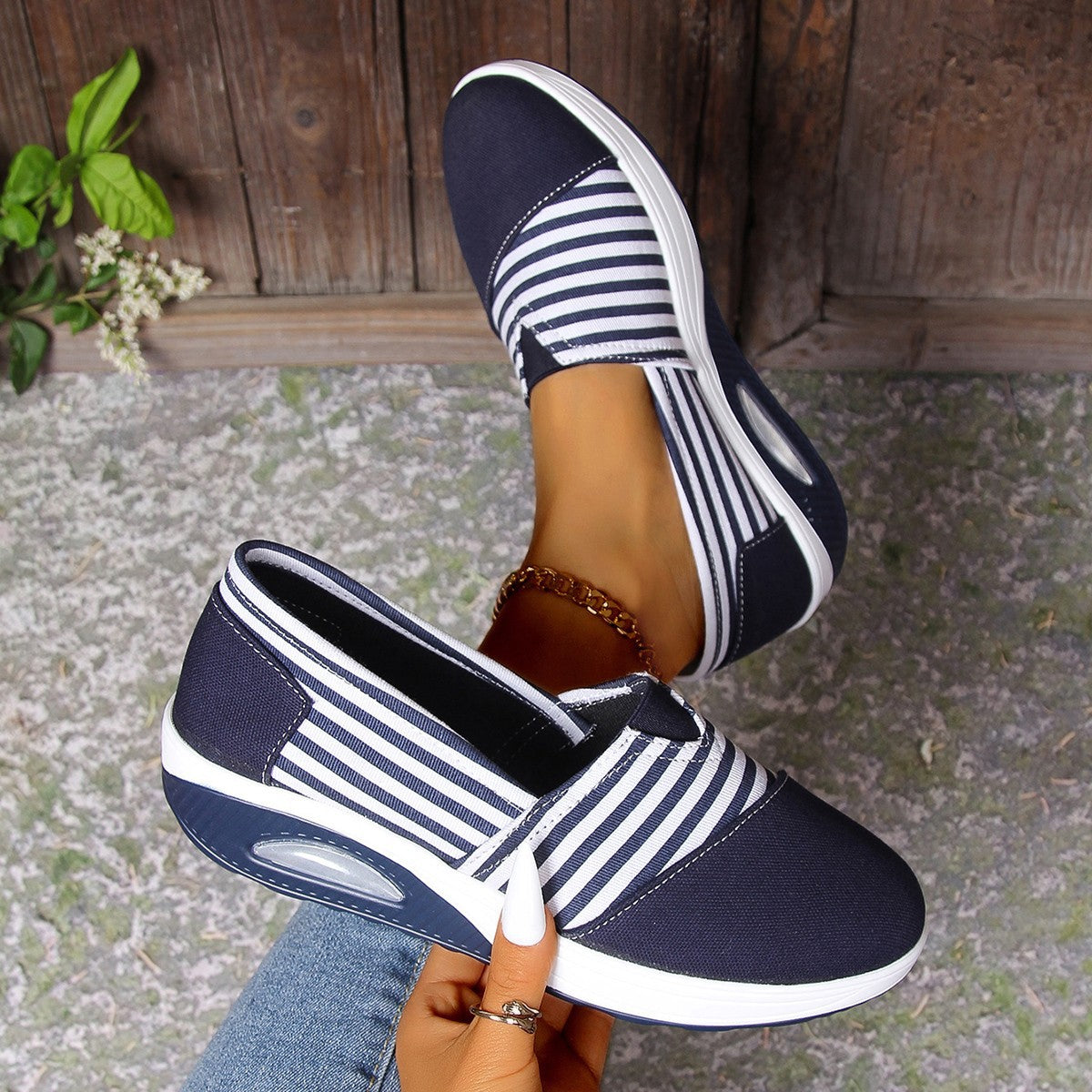 Striped Lightweight Slip-On Sophie Laurie Women's Shoes