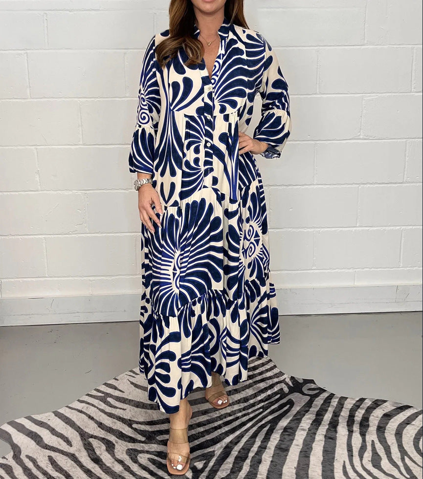 Printed Chiffon A-Line Dress by Sophie Laurie