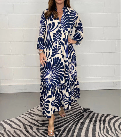 Printed Chiffon A-Line Dress by Sophie Laurie