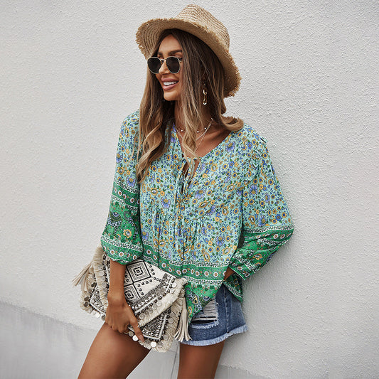 Bohemian Floral Sophie Laurie Printed Summer Top
