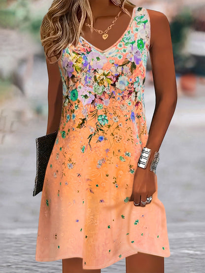 Floral A-Line Sleeveless Dress by Sophie Laurie