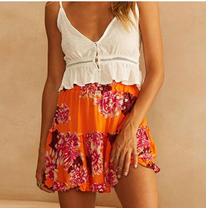 Vibrant Floral Print Skirt Sophie Laurie