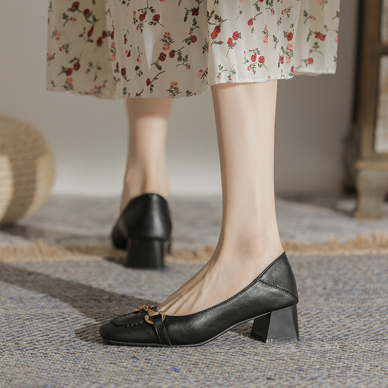 Elegant Square Toe Heels by Sophie Laurie