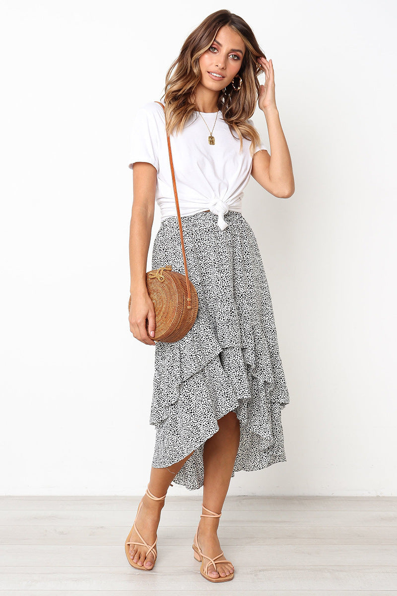 Floral Ruffle Midi Skirt by Sophie Laurie