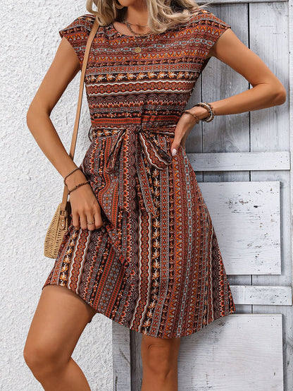 Boho Print A-Line Dress Sophie Laurie Summer Style