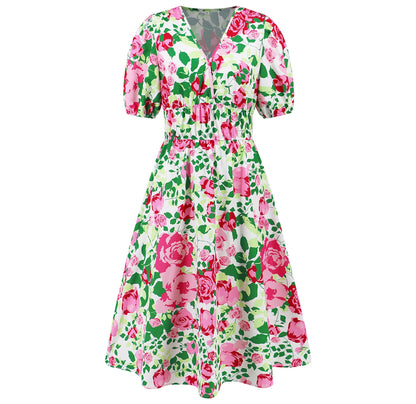 Bohemian Floral V-Neck Dress by Sophie Laurie