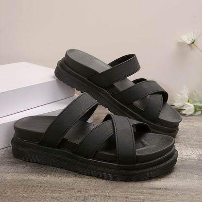 Chic Platform Sophie Laurie Cross Sandals