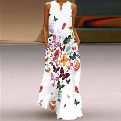 Retro Print Long Dress by Sophie Laurie
