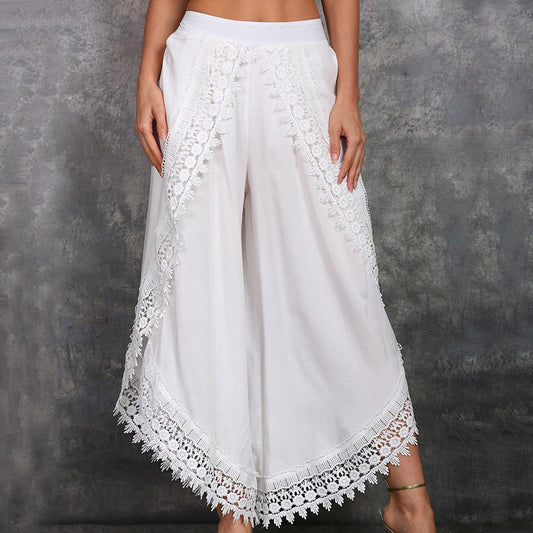 Elegant Wide-Leg Lace Pants by Sophie Laurie