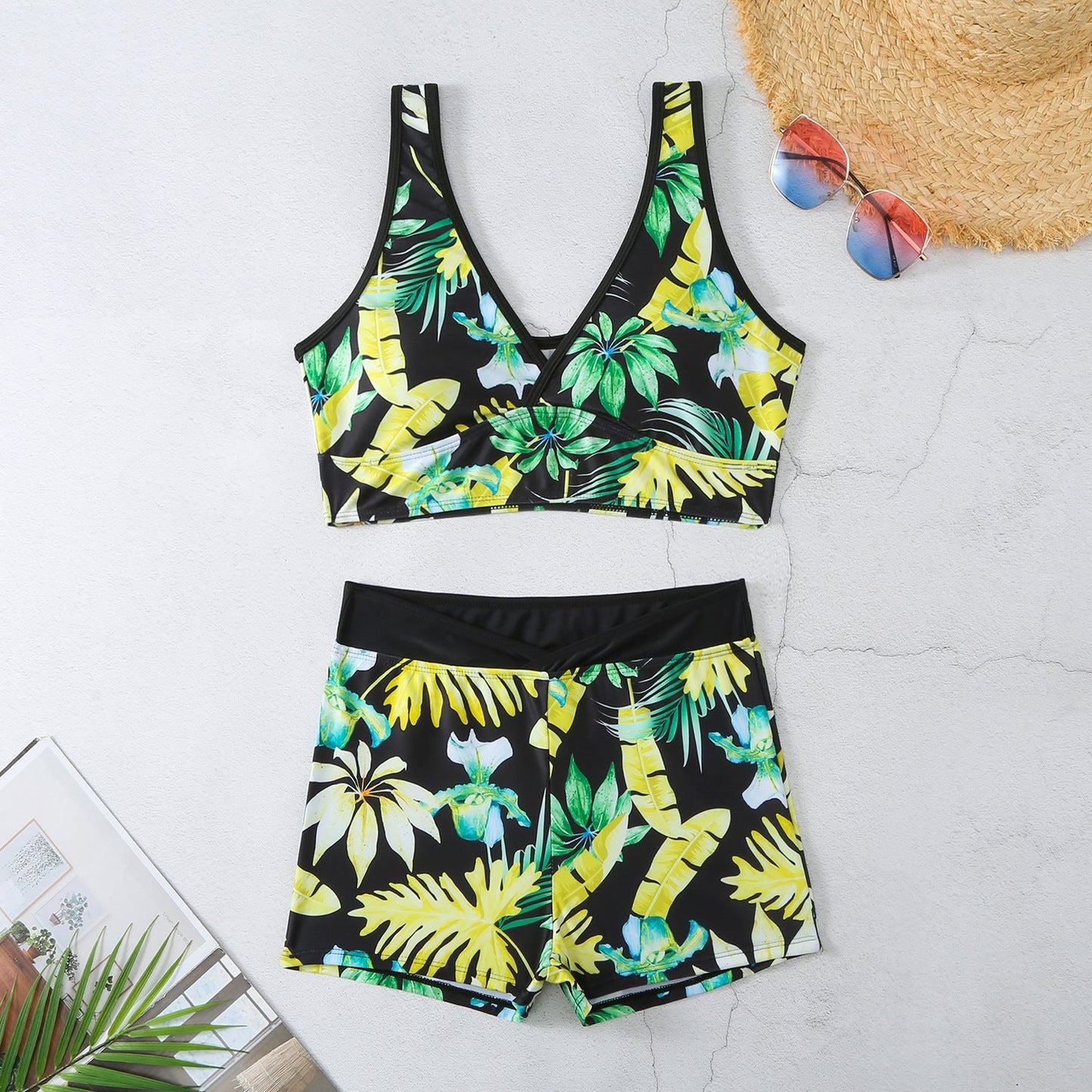Vibrant Printed Boxer Bikini by Sophie Laurie