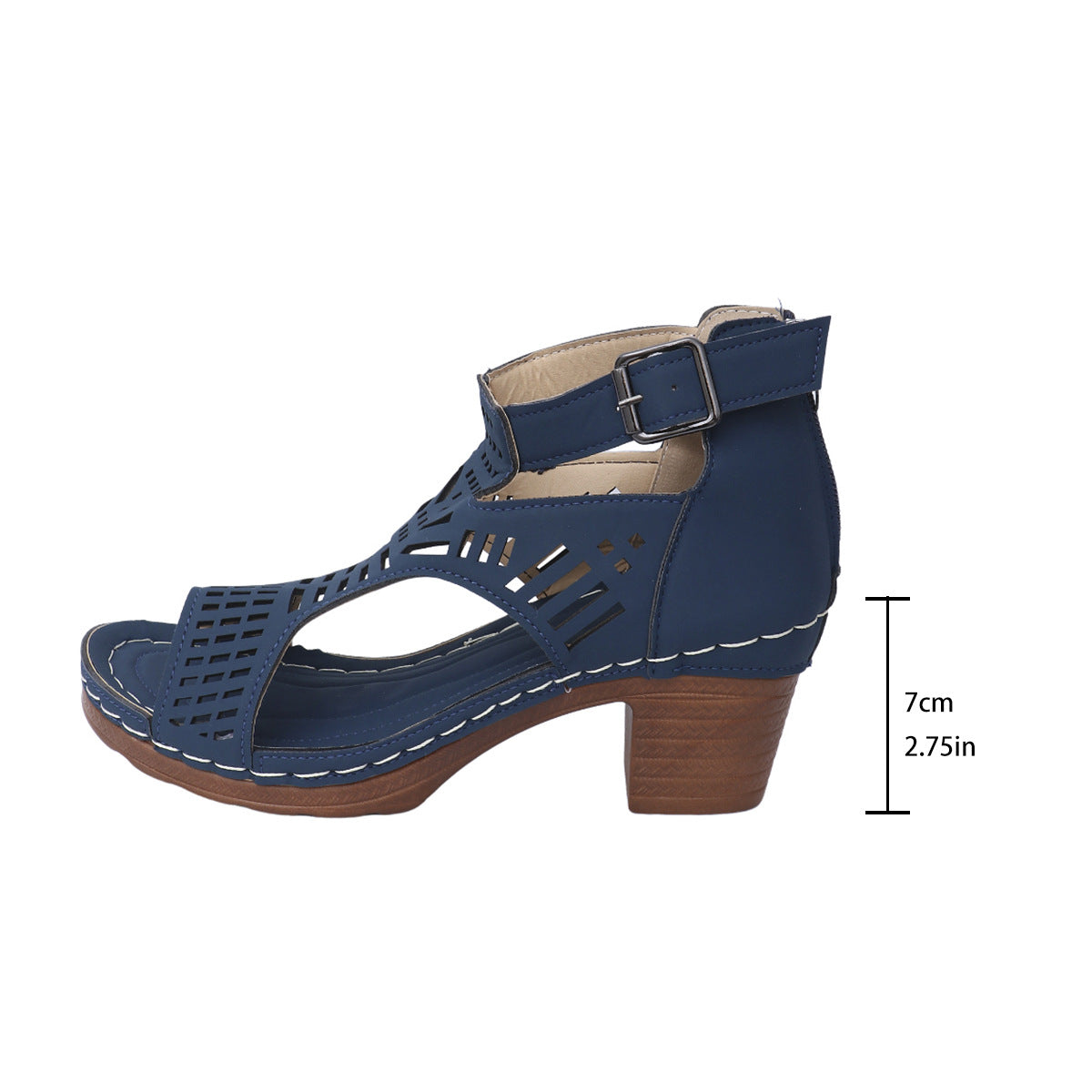 Chic Cutout Sophie Laurie Chunky Heel Sandals