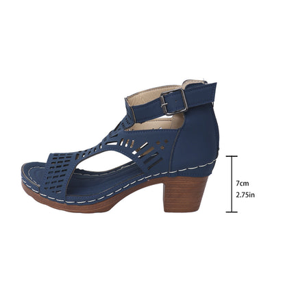Chic Cutout Sophie Laurie Chunky Heel Sandals