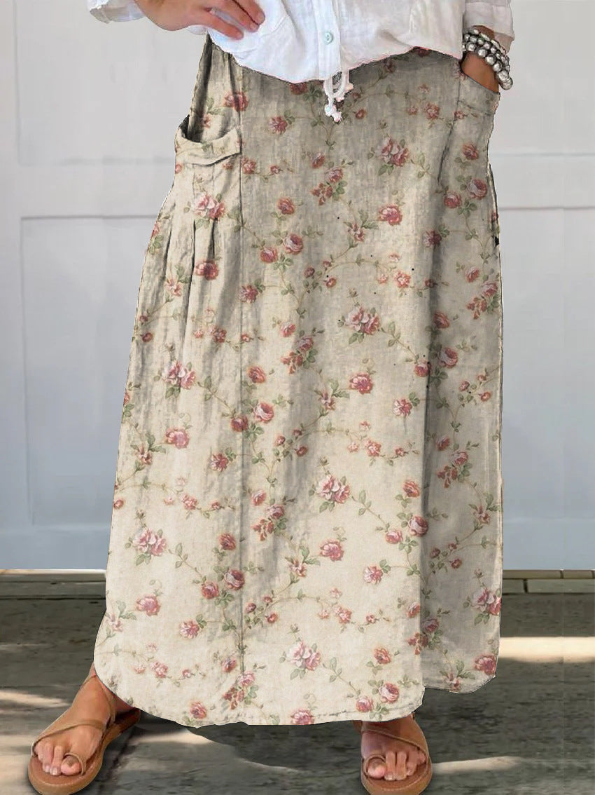 Retro Floral Sophie Laurie Everyday Pocket Skirt