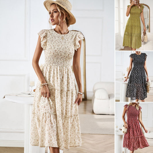 Elegant Floral Sophie Laurie Summer Midi Dress