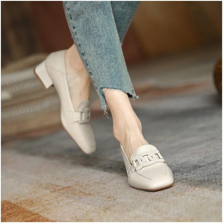 Elegant Sophie Laurie Chunky Heel Loafer Pumps