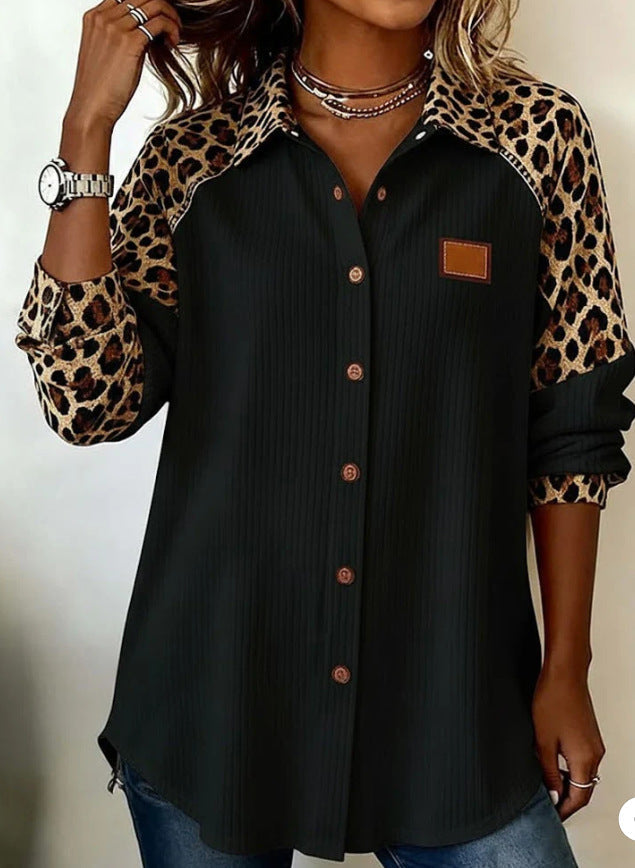 Trendy Printed Lapel Blouse by Sophie Laurie