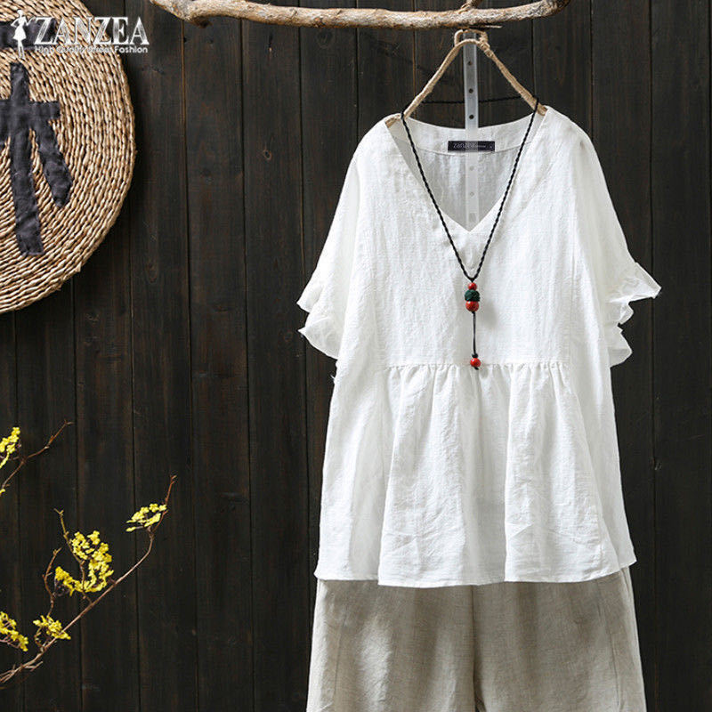 Ruffled Cotton Plus Top Sophie Laurie Pinterest-Inspired