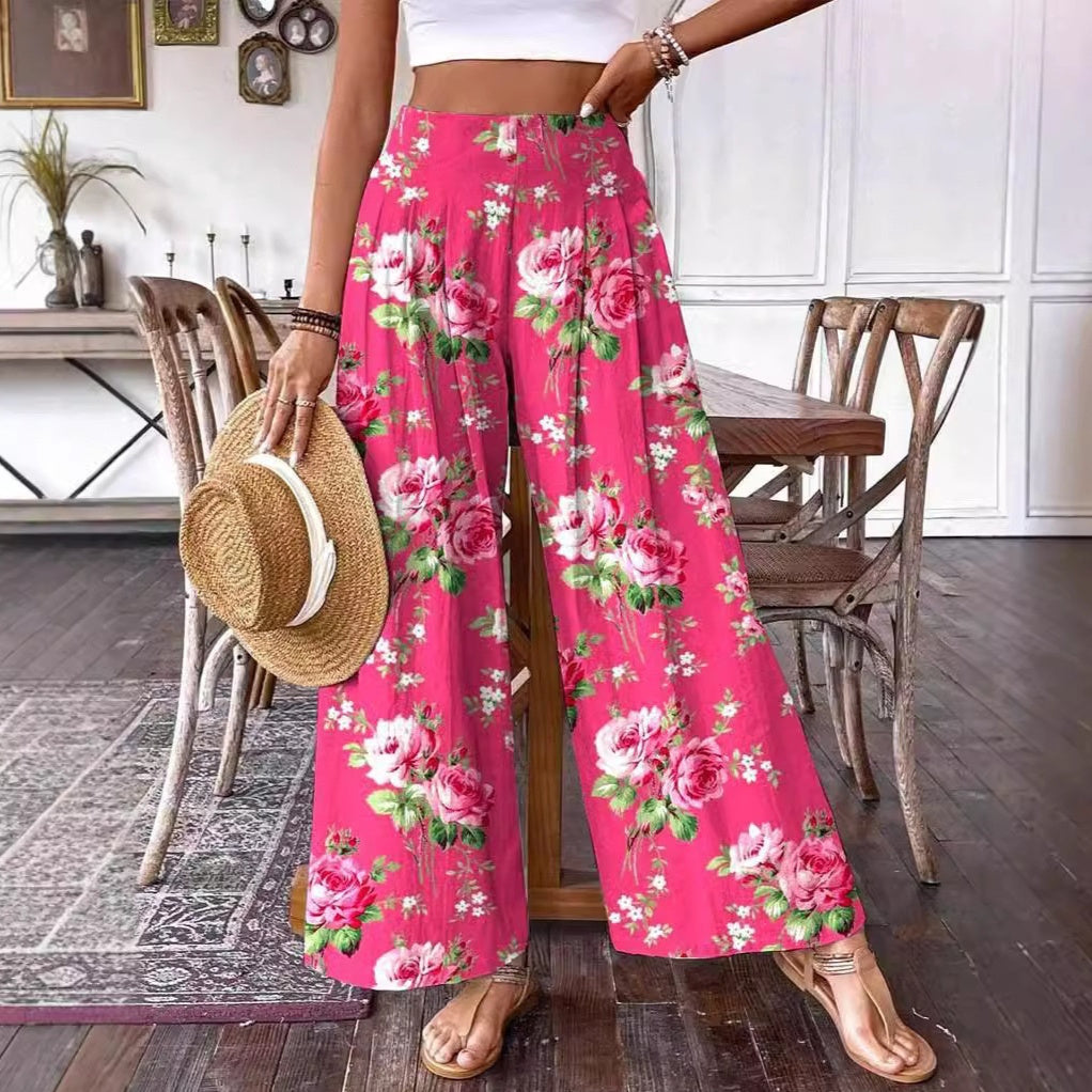 Elegant Floral High-Waisted Pants by Sophie Laurie