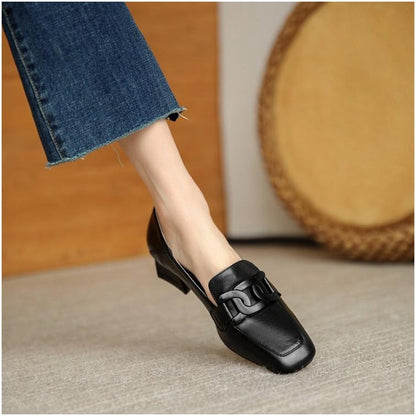 Elegant Sophie Laurie Chunky Heel Loafer Pumps