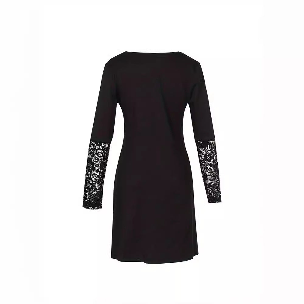 Elegant Lace V-Neck Dress by Sophie Laurie