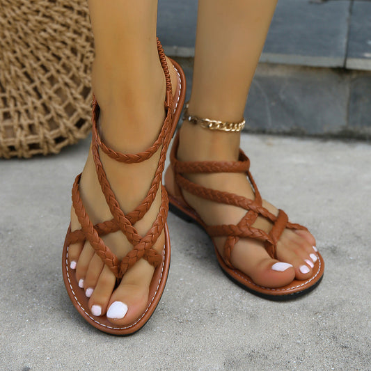 Woven Flat Beach Sandals by Sophie Laurie