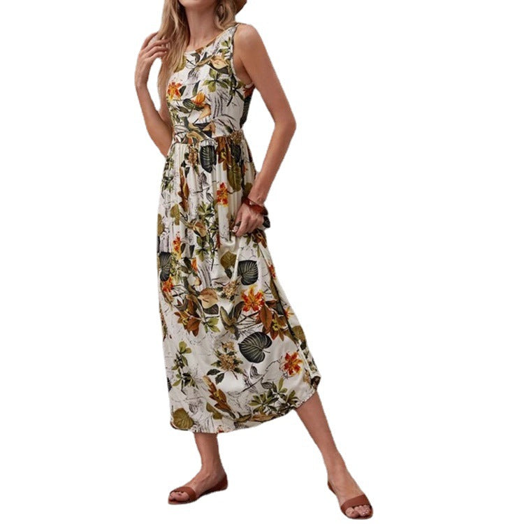 Floral A-Line Cotton Dress by Sophie Laurie